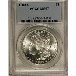1882-S S$1 MS67 PCGS. Bright, radiantly lustrous, near 