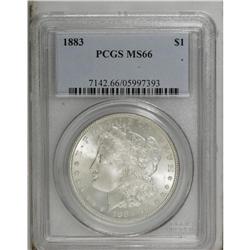 1883 S$1 MS66 PCGS. Pleasing silver-gray frosty surfac 