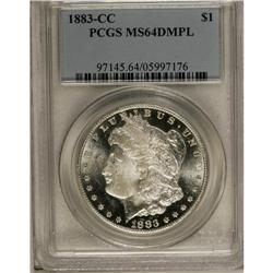 1883-CC S$1 MS64 Deep Mirror Prooflike PCGS. Spectacul 