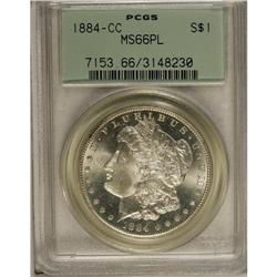 1884-CC S$1 MS66 Prooflike PCGS. Light frost appears o 