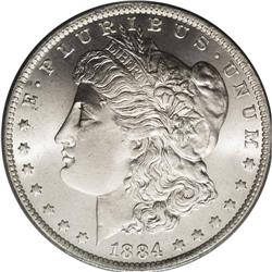 1884-O S$1 MS67 PCGS. Ex: New York City Set. Wisps of 