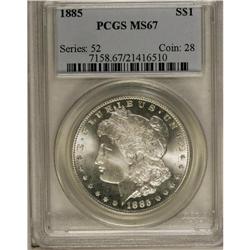 1885 S$1 MS67 PCGS. This Superb Gem Philadelphia Mint 