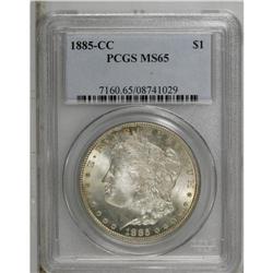 1885-CC S$1 MS65 PCGS. Patchy reddish-orange patina ap 