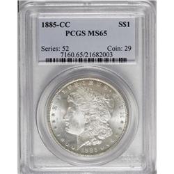 1885-CC S$1 MS65 PCGS. Mostly brilliant with a strong 
