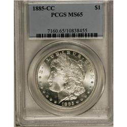 1885-CC S$1 MS65 PCGS. Excellent luster and a typical 