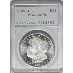 1885-CC S$1 MS64 Deep Mirror Prooflike PCGS. The well 