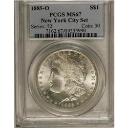 1885-O S$1 MS67 PCGS. A beautiful frost-like finish di 