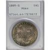 Image 1 : 1885-S S$1 MS64 PCGS. Satiny with mottled gold, gunmet 