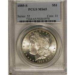 1885-S S$1 MS65 PCGS. A nicely struck Gem that has str 