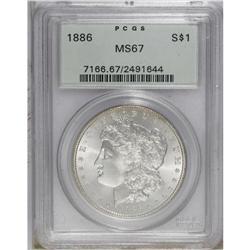 1886 S$1 MS67 PCGS. An essentially untoned Superb Gem 