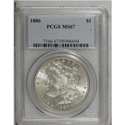 1886 S$1 MS67 PCGS. A crisply struck and largely unton 