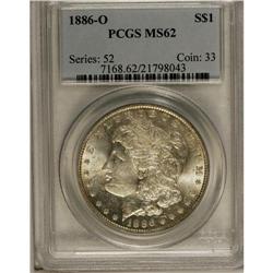 1886-O S$1 MS62 PCGS. Light gold-orange toning appears 