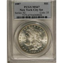 1887 S$1 MS67 PCGS. Ex: New York City Set. The obverse 