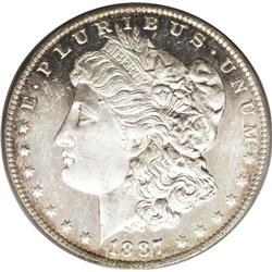 1887-O S$1 MS64 Deep Mirror Prooflike PCGS. Freckles o 
