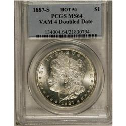 1887-S $1 MS64 PCGS. VAM-4. A Hot 50 Variety. The date 
