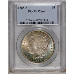 1888-S S$1 MS64 PCGS. Highly lustrous and crisply stru 