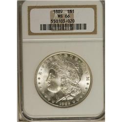 1889 S$1 MS66 NGC. VAM-20. Liberty''s ear, and the hai 