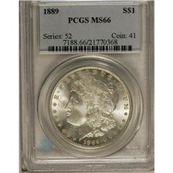 1889 S$1 MS66 PCGS. Satiny surfaces are essentially co 