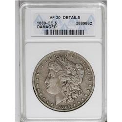 1889-CC S$1 --Damaged--ANACS. VF20 Details. A set of pi 