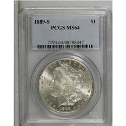1889-S S$1 MS64 PCGS. Bright and semi-reflective, with 