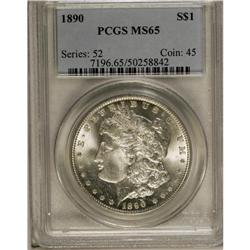 1890 S$1 MS65 PCGS. A well struck Gem, mostly brillian 