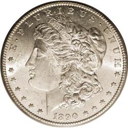 1890-CC S$1 Tail Bar MS62 PCGS. VAM-4. A Top 100 Varie 