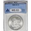 Image 1 : 1890-CC S$1 MS63 ANACS. A lustrous and nicely struck e 
