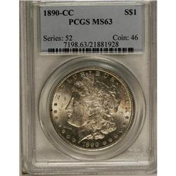 1890-CC S$1 MS63 PCGS. Select and solidly struck with 