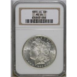 1890-CC S$1 MS64 NGC. Choice with a quality strike ove 