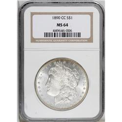 1890-CC S$1 MS64 NGC. Golden toning graces the periphe 