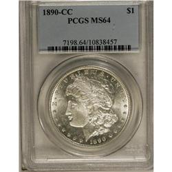1890-CC S$1 MS64 PCGS. Vivid luster radiates from esse 
