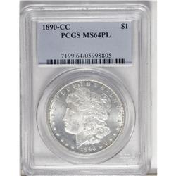 1890-CC S$1 MS64 Prooflike PCGS. The frosted devices c 