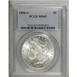 1890-S S$1 MS65 PCGS. A crisply struck and unmarked Ge 