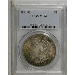 1891-O S$1 MS64 PCGS. Attractive golden-olive and pale 
