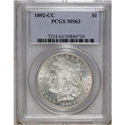 1892-CC S$1 MS63 PCGS. A nicely struck example from th 