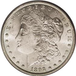 1892-CC S$1 MS64 PCGS. Dazzling cartwheel effects danc 