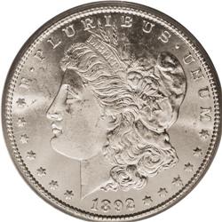 1892-CC S$1 MS65 PCGS. Solidly struck design features 