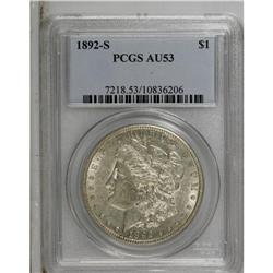 1892-S S$1 AU53 PCGS. Peripheral luster remains on thi 