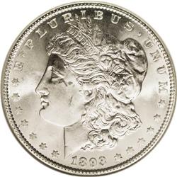 1893 S$1 MS65 NGC. The peak of the 3 in the date is re 