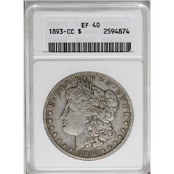 1893-CC S$1 XF40 ANACS. Wisps of russet are seen on bo 