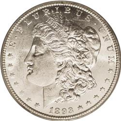 1893-CC S$1 MS63 PCGS. Third-rarest of the Carson City 