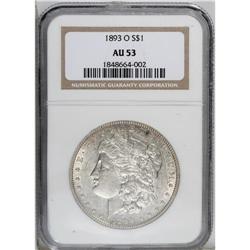 1893-O S$1 AU53 NGC. This low mintage New Orleans doll 
