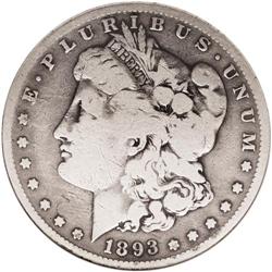 1893-S S$1 Good 4 NGC. This key date Morgan dollar dis 