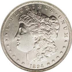 1894 S$1 MS61 NGC. This untoned and lustrous rare date 