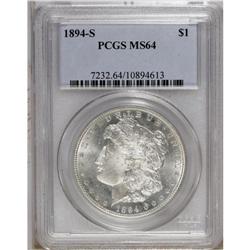 1894-S S$1 MS64 PCGS. Well struck and essentially unto 