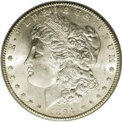 1894-S S$1 MS65 PCGS. Light gold color overlays the st 