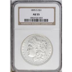1895-S S$1 AU55 NGC. A lightly worn but well struck pe 