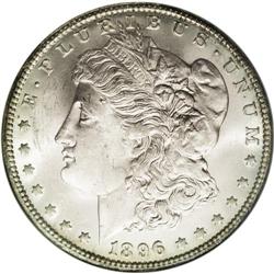 1896-O S$1 MS62 NGC. This is a virtually white coin, w 