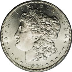 1896-S S$1 MS63 PCGS. Both sides exhibit pleasing sati 