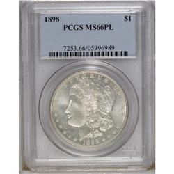 1898 S$1 MS66 Prooflike PCGS. A satiny and lightly ton 